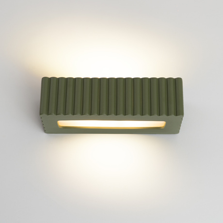 Wall lamp ceramic RIGATA olive green