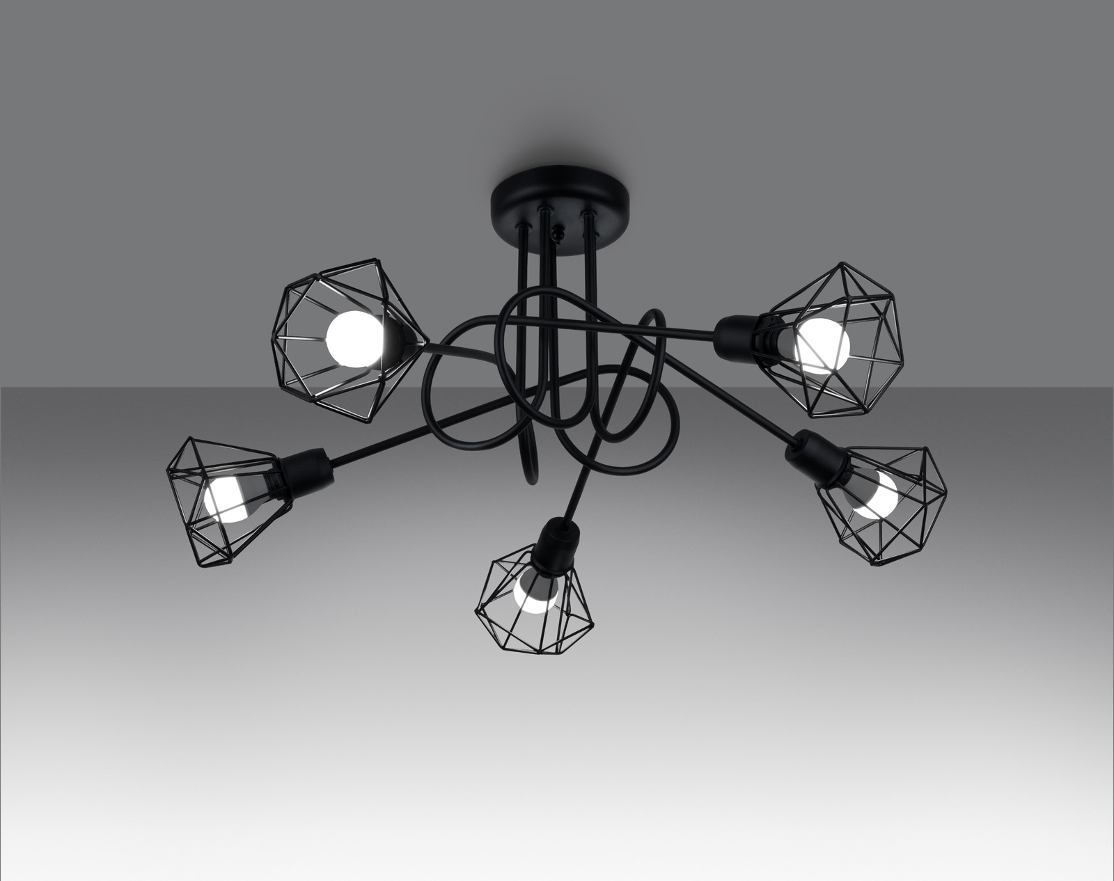Chandelier ARTEMIS 5S black + 5x LED Bulb E14 4000K Cool White 7.5W 680lm