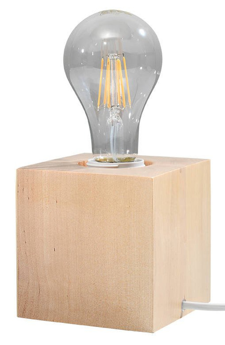 Desk lamp ARIZ natural wood + 1x LED Bulb E27 4000K Cool White 7.5W 650lm