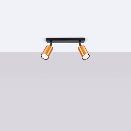 Ceiling lamp WINX 2 black/copper + 2x LED Bulb GU-10 3000K Warm 7W 510lm