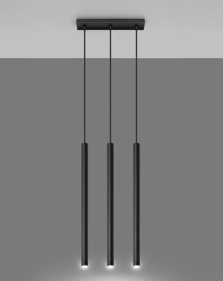 Pendant lamp PASTELO 3 black + 3x LED Bulb G9 4000K Cool White 4.5W 530lm