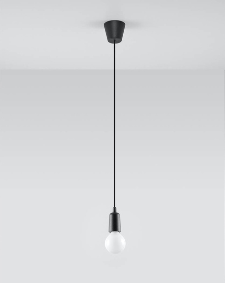 Hanging lamp DIEGO 1 black + 1x LED Bulb E27 4000K Cool White 7.5W 650lm