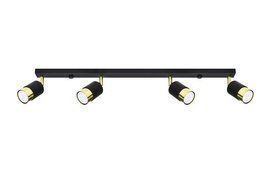 Ceiling lamp NERO 4 black/gold + 4x LED Bulb GU-10 4000K Cool White 7W 630lm