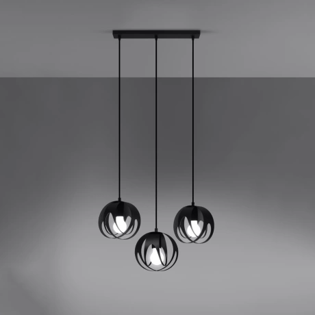 Pendant lamp TULOS 3L black