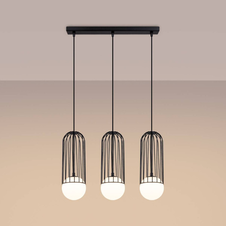 Hanging lamp BRINA 3L black + 3x LED Bulb G9 3000K Warm 4.5W 450lm