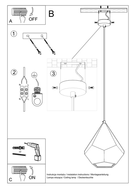 Ceiling ceramic lamp PAVLUS white + 1x LED Bulb E27 4000K Cool White 7.5W 650lm