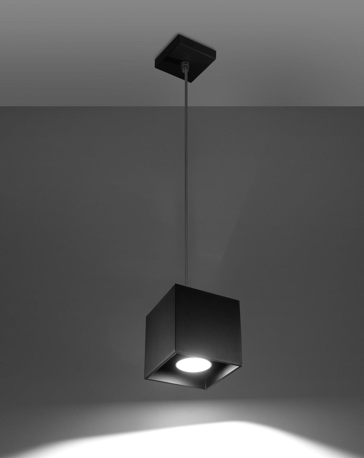 Ceiling pendant QUAD 1 black + 1x LED Bulb GU-10 3000K Warm 7W 620lm