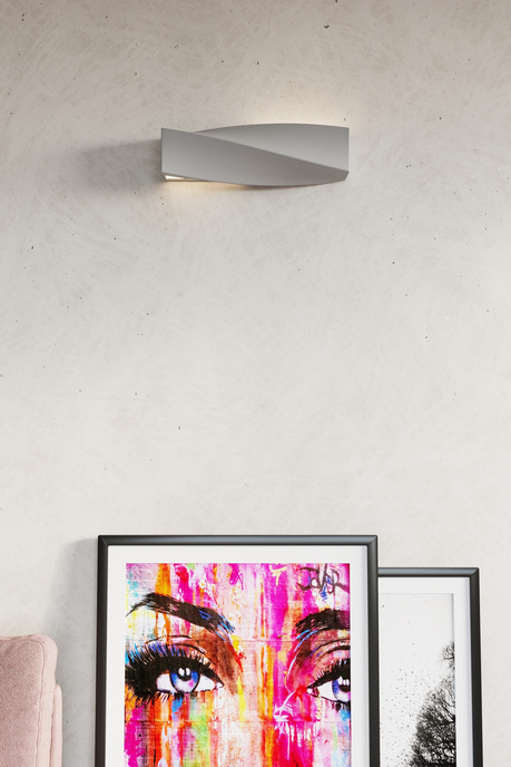 Wall ceramic lamp SIGMA grey + 1x LED Bulb E27 3000K Warm 7.5W 620lm