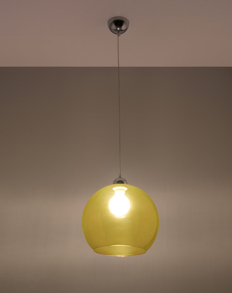 Pendant lamp BALL in yellow + 1x LED Bulb E27 4000K Cool White 7,5W 650lm