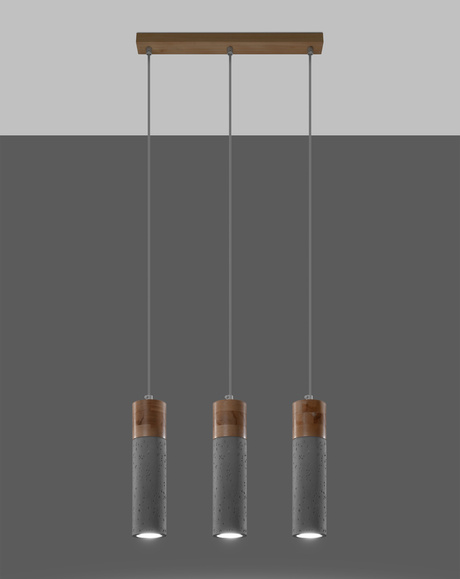 Hanging lamp ZANE 3 grey + 3x LED Bulb GU-10 3000K Warm White 7W 620lm