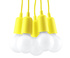 Hanging lamp DIEGO 5 yellow + 5x LED bulb E27 4000K Cool White 7.5W 650lm