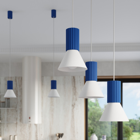 Pendant lamp ESTRIA 1 white/ultramarine