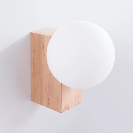 Wall lamp BULBO natural wood