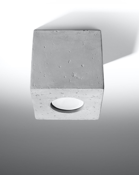 Ceiling lamp QUAD concrete + 1x LED Bulb GU-10 3000K Warm 7W 620lm