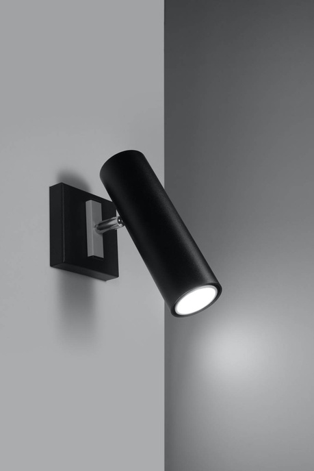 Wall lamp DIREZIONE in black + 1x LED Bulb GU-10 3000K Warm White 7W 620lm