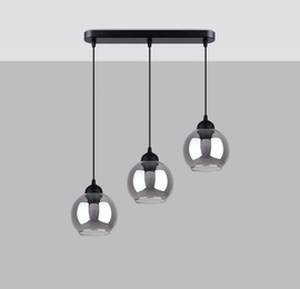 Pendant lamp ALINO 3 black + 3x LED Bulb E27 3000K Warm White 7.5W 620lm