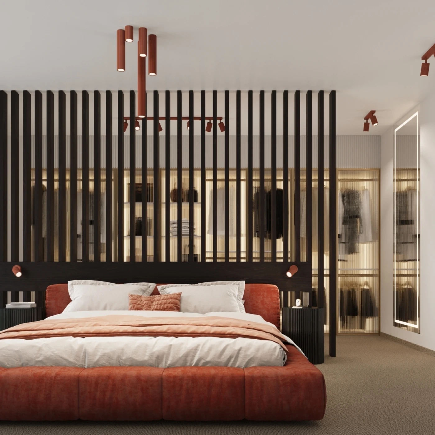 Wall lamp KARBON red ochre