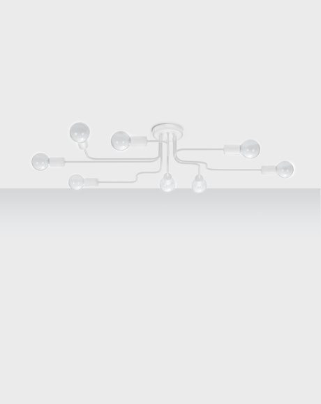 Chandelier HECTOR 8 white + 8x LED Bulb E27 4000K Cool 7.5W 650lm