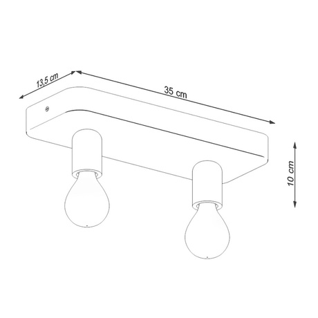 Ceiling lamp TAVO 2 + 2x LED Bulb E27 4000K Cool White 7.5W 690lm