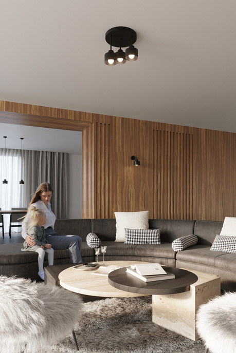 Wall lamp SAVAR 1 black + 1x LED Bulb E27 4000K Cool White 7.5W 690lm