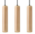 Hanging Lamp LINO 3 natural wood + 3x LED Bulb GU-10 4000K Cool White 7W 630lm