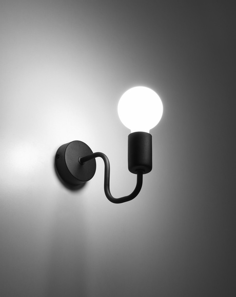 Wall lamp VECTOR black + 1x LED Bulb E27 4000K Cool White 7.5W 650lm