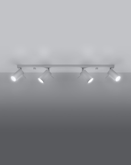 Ceiling lamp RING 4L white + 4x LED Bulb GU-10 3000K Warm 7W 620lm