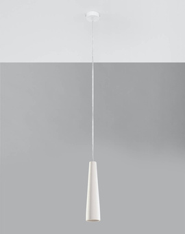 Ceiling ceramic lamp ELECTRA white + 1x LED bulb GU-10 4000K Cool White 7W 630lm