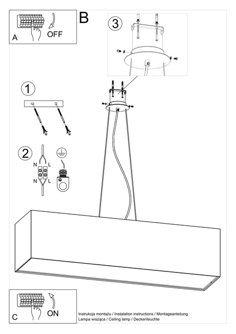 Chandelier SANTA 120 white + 5x LED Bulb E27 3000K Warm 7.5W 620lm