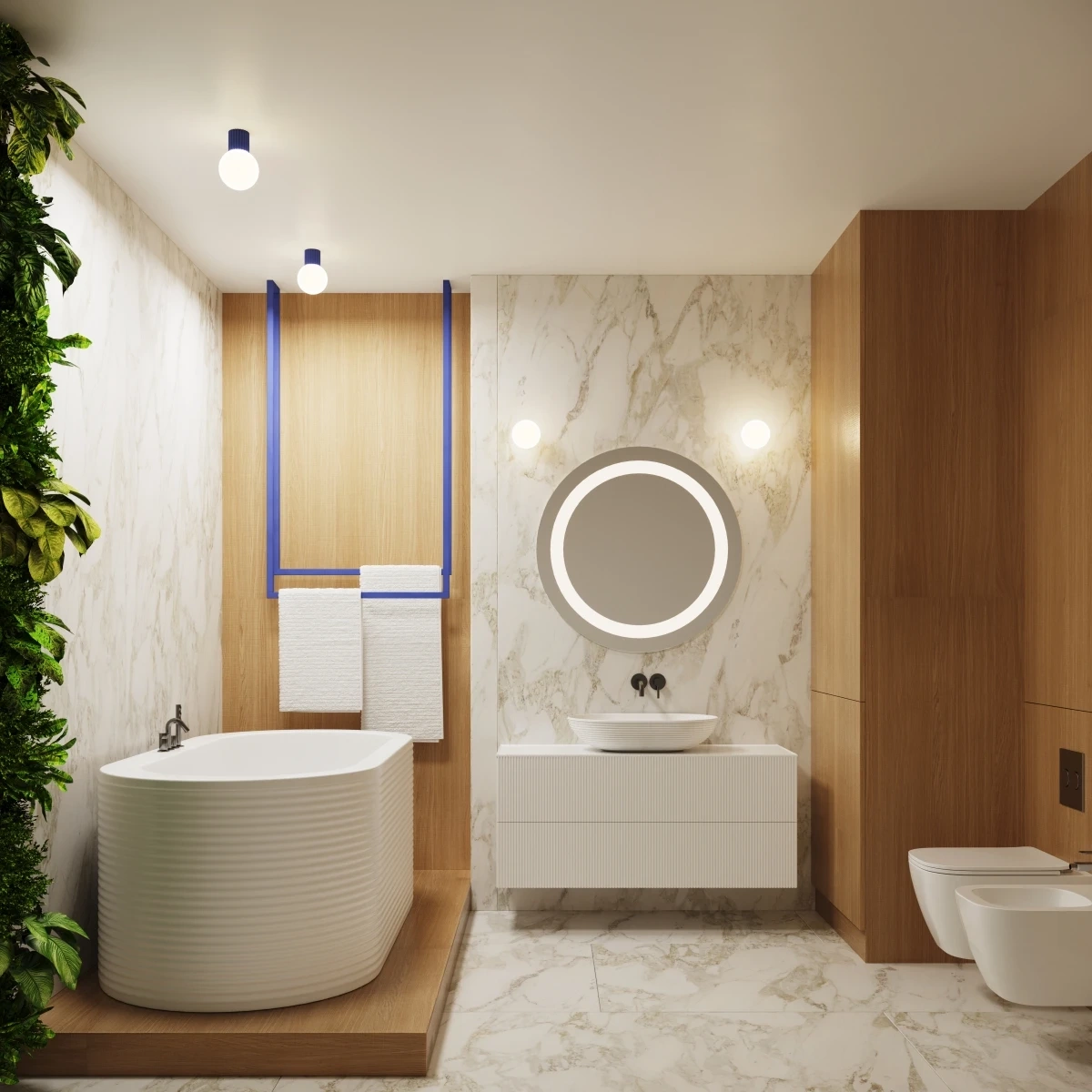 Wall lamp HALO ultramarine IP44