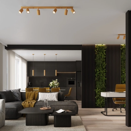 Pendant lamp KARBON 3L gold