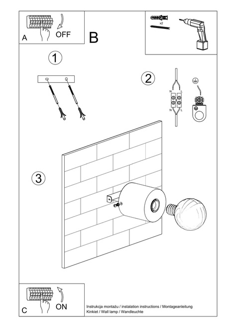 Wall lamp SALGADO natural wood + 1x LED Bulb E27 3000K Warm 7.5W 620lm