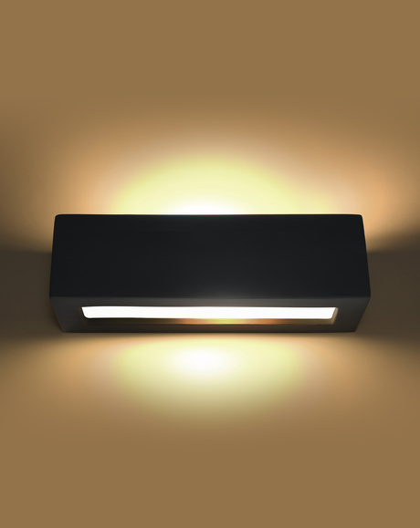 Wall ceramic lamp VEGA black + 1x LED bulb E27 4000K Cool White 7.5W 650lm