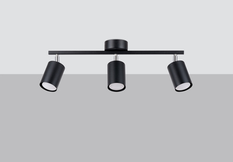 Ceiling lamp LEMMI 3 black with 3x LED light bulb GU-10 4000K Cool White 7W 530lm.