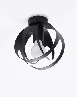 Ceiling lamp TULOS black + 1x LED Bulb E27 4000K Cool White 7.5W 650lm