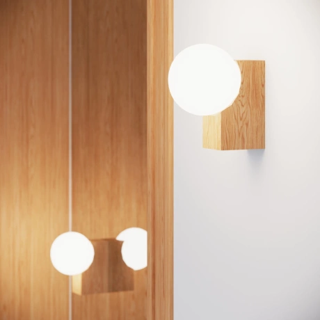 Ceiling lamp BULBO 4 natural wood