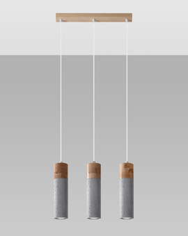 Hanging lamp ZANE 3 grey + 3x LED Bulb GU-10 3000K Warm White 7W 620lm