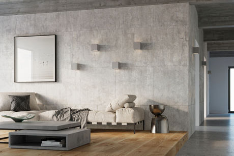 Wall lamp LEO concrete + 1x LED Bulb E27 4000K Cool 7.5W 650lm