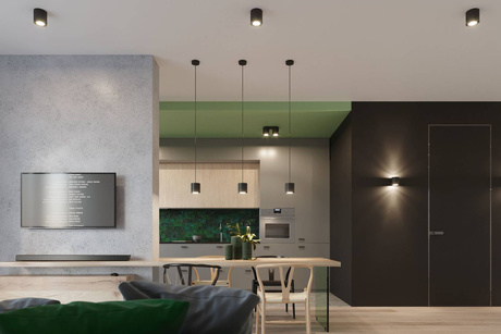 Ceiling lamp ORBIS 1 black + 1x LED Bulb GU-10 3000K Warm 7W 620lm.