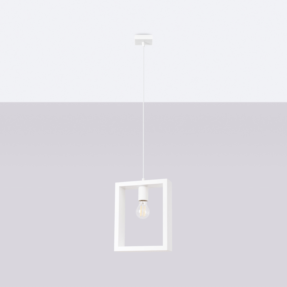 Pendant lamp ARIES white + 1x LED Bulb E27 4000K Cool White 7.5W 690lm