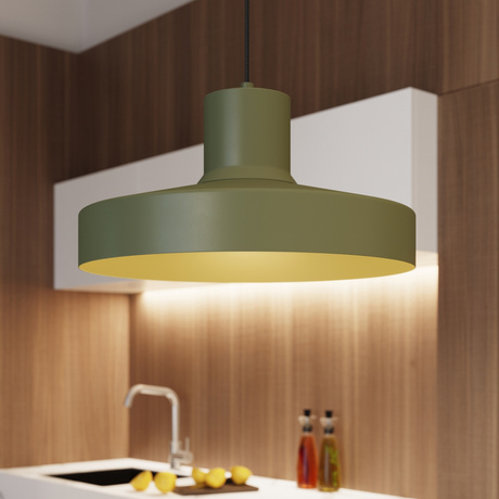 Pendant lamp BILO olive green