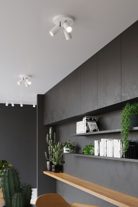 Ceiling lamp RING 3P white + 3x LED Bulb GU-10 3000K Warm White 7W 620lm