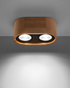 Ceiling lamp BASIC 2 in natural wood + 2x LED bulb GU10 AR111 3000K WARM 12W 800lm