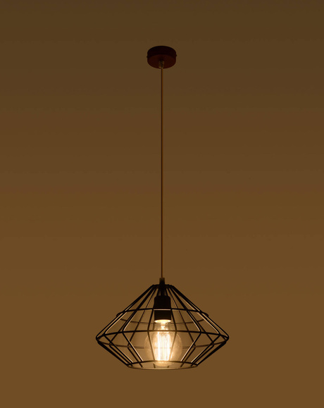 Pendant lamp UMBERTO black + 1x LED Bulb E27 3000K Warm 7.5W 620lm