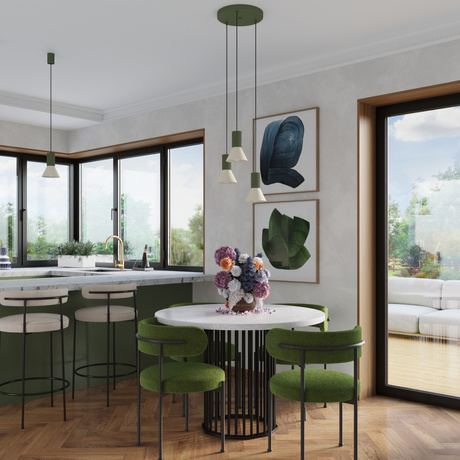 Pendant lamp ESTRIA 1 beige/olive green