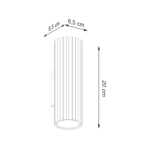 Wall lamp KARBON 20 black