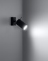 Wall lamp RING black with switch + 1x LED Bulb GU-10 3000K Warm 7W 620lm