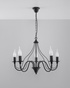 Chandelier MINERWA 5 black + 5x LED Bulb E14 4000K Cool White 7.5W 650lm