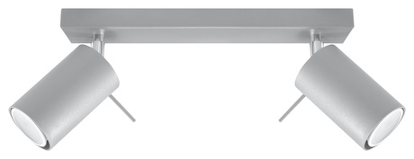 Ceiling lamp RING 2 grey + 2x LED Bulb GU-10 3000K Warm White 7W 620lm