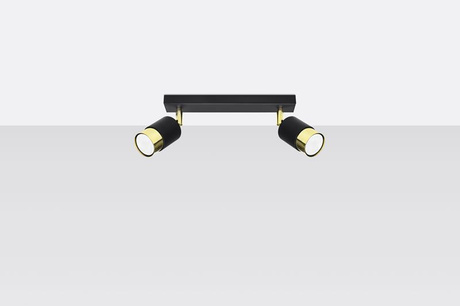 Ceiling lamp NERO 2 black/gold + 2x LED Bulb GU-10 4000K Cool White 7W 630lm